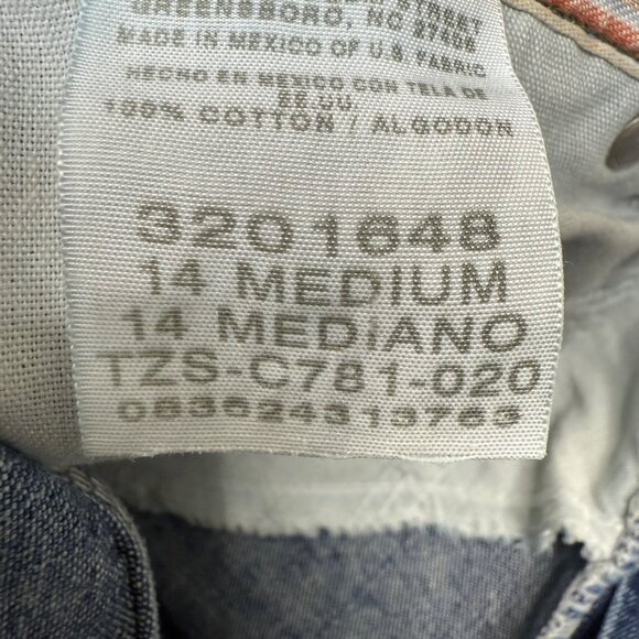 Vintage Lee Womens Size 14 Medium Blue Bermuda Carpenter capris Denim Casual - Picture 4 of 11